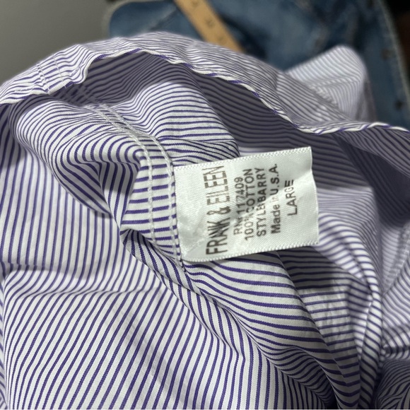 Frank and Eileen blouse striped button up size large - Picture 7 of 7